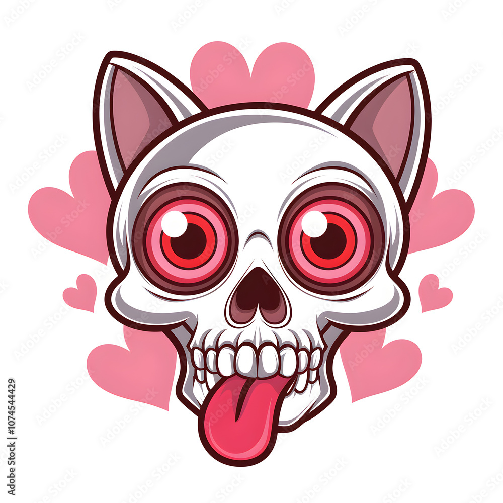 Fototapeta premium pink skull with heart