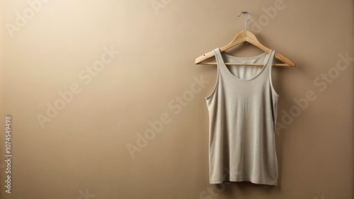 Stylish Casual Wear: A Focused Image of a Classic Tank Top in a Modern Setting with Copy Space for Marketing and Promotional Use