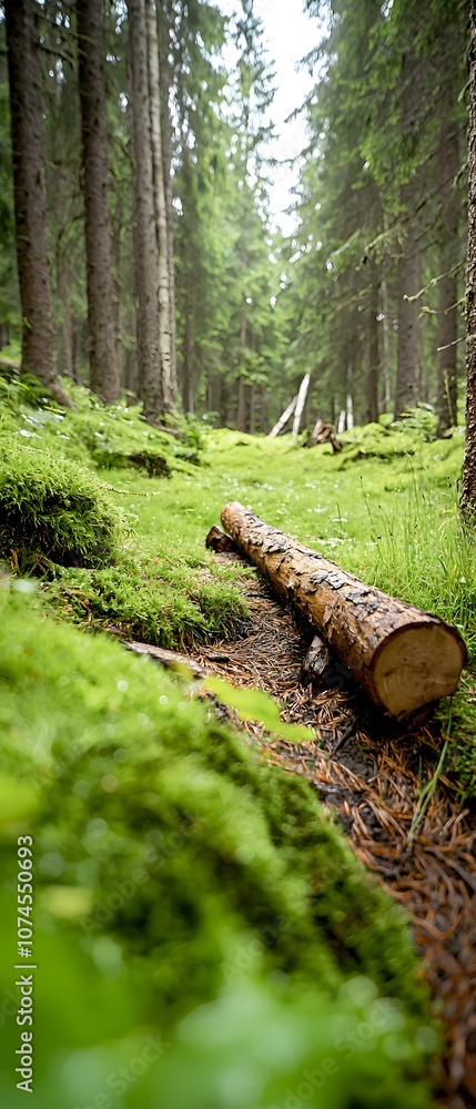 Fallen Log in a Lush Forest. Fallen Log in a Lush Forest.
