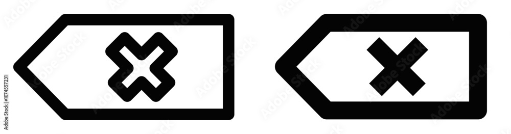 Cross symbol in a frame icon, vector illustration. Editable stroke. Cross symbol in a frame icon, vector illustration. Editable stroke.