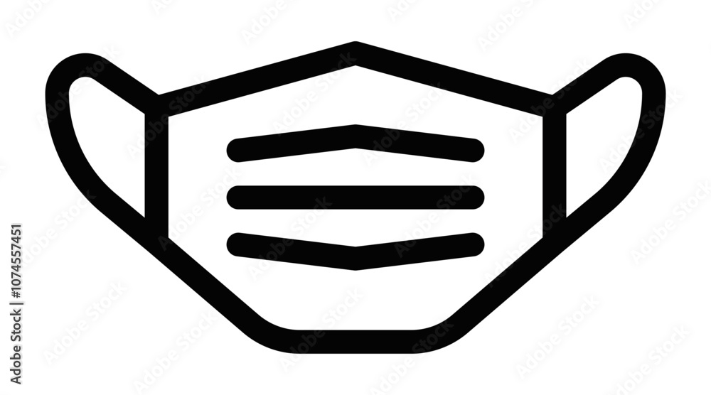 Medical face mask icon in outline style. Editable stroke. Medical face mask icon in outline style. Editable stroke.
