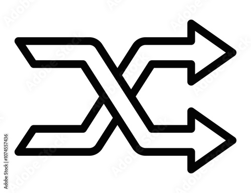 Tableau sur toile Shuffle icon in minimalistic outline style. Editable stroke.
