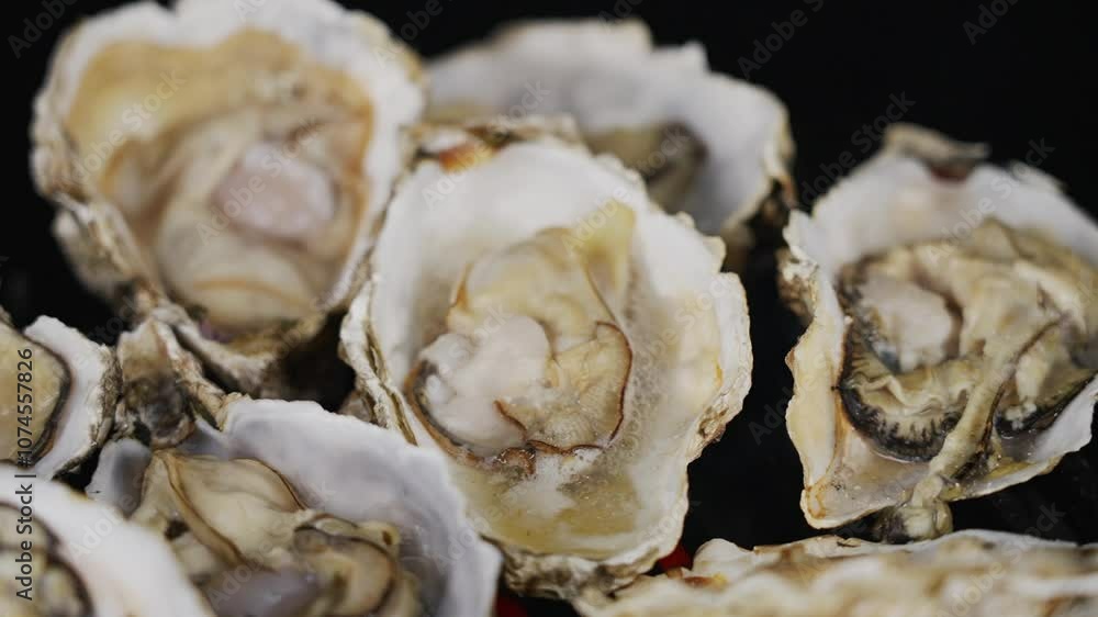 Charcoal grilled oysters video, delicious oysters Charcoal grilled oysters video, delicious oysters
