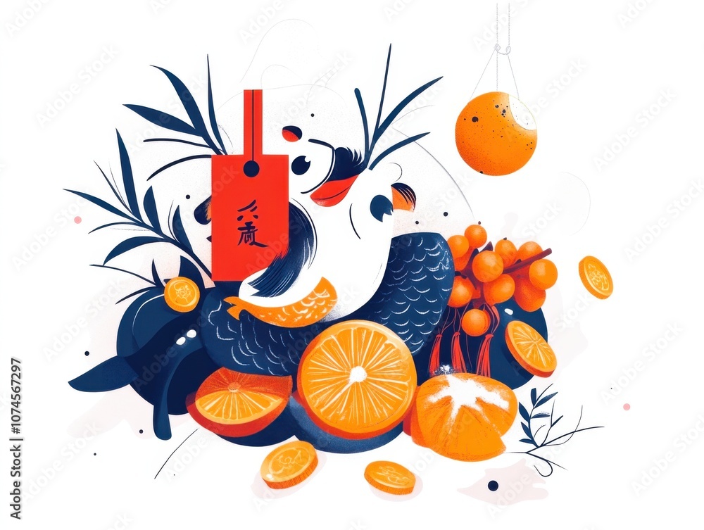 Naklejka premium Celebrate lunar new year with generative ai discover festive symbols and their significance