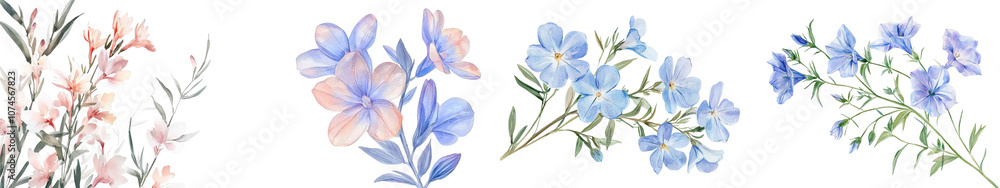 Fototapeta premium Stunning arrangement of vibrant floral blossoms in soft pastel hues featuring delicate petals and lush verdant foliage The image exudes a sense of natural beauty serenity and romantic elegance