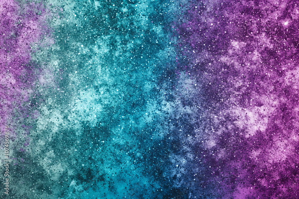 Fototapeta premium Celestial Nightscape with Vibrant Aurora and Starry Nebula – Dreamy Cosmic Scene in Shades of Midnight Blue, Green, and Purple for Enchanting Backgrounds and Fantasy Designs
