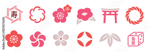 和柄モチーフのお正月デザインセット