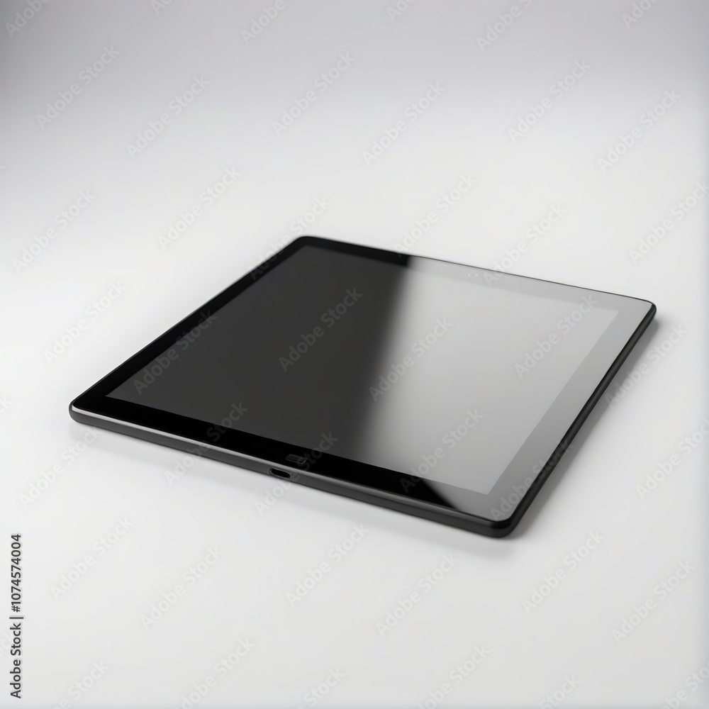 Black tablet computer with blank screen, isolated on white background. generated images Black tablet computer with blank screen, isolated on white background. generated images