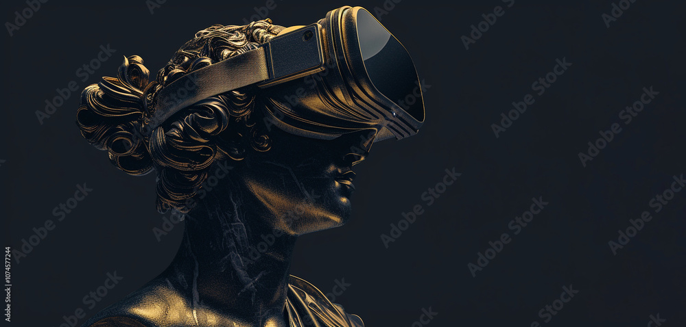 Fototapeta premium A greek statue in VR glasses