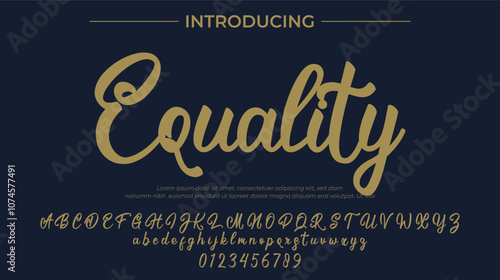 Equality Font Stylish brush painted an uppercase vector letters, alphabet, typeface