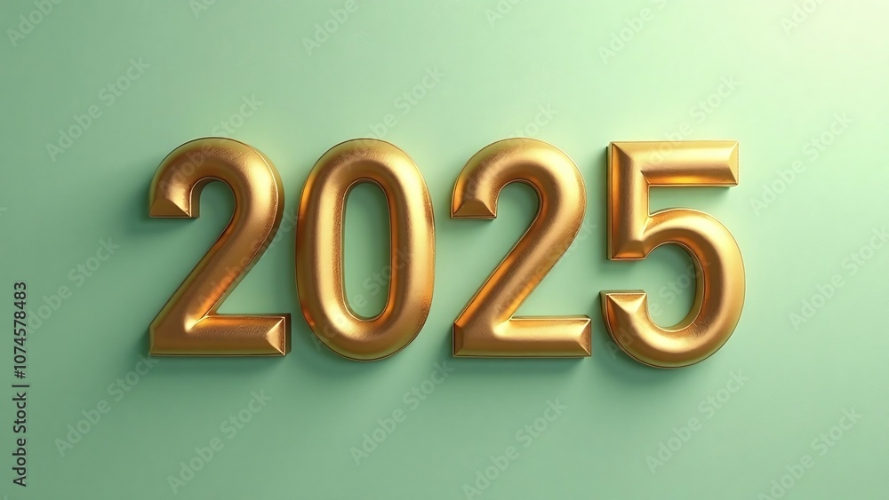 Festive high-resolution scene with celebratory 2025 New Year's theme and green backdrop scene, scene-lively and numbers-gold Festive high-resolution scene with celebratory 2025 New Year's theme and green backdrop scene, scene-lively and numbers-gold
