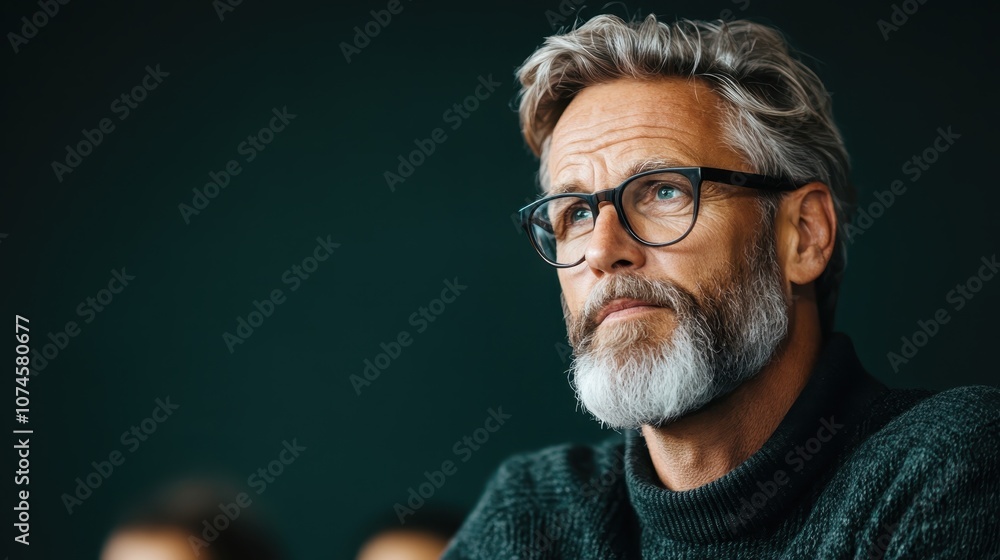 A gray-haired man with glasses appears deep in thought as he looks away from the camera, with a blurred backdrop hinting at a quiet, introspective space. A gray-haired man with glasses appears deep in thought as he looks away from the camera, with a blurred backdrop hinting at a quiet, introspective space.