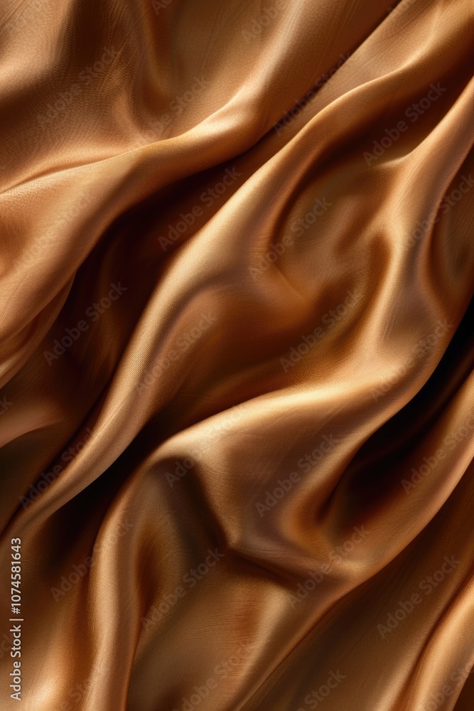 A detailed view of brown silk fabric texture A detailed view of brown silk fabric texture