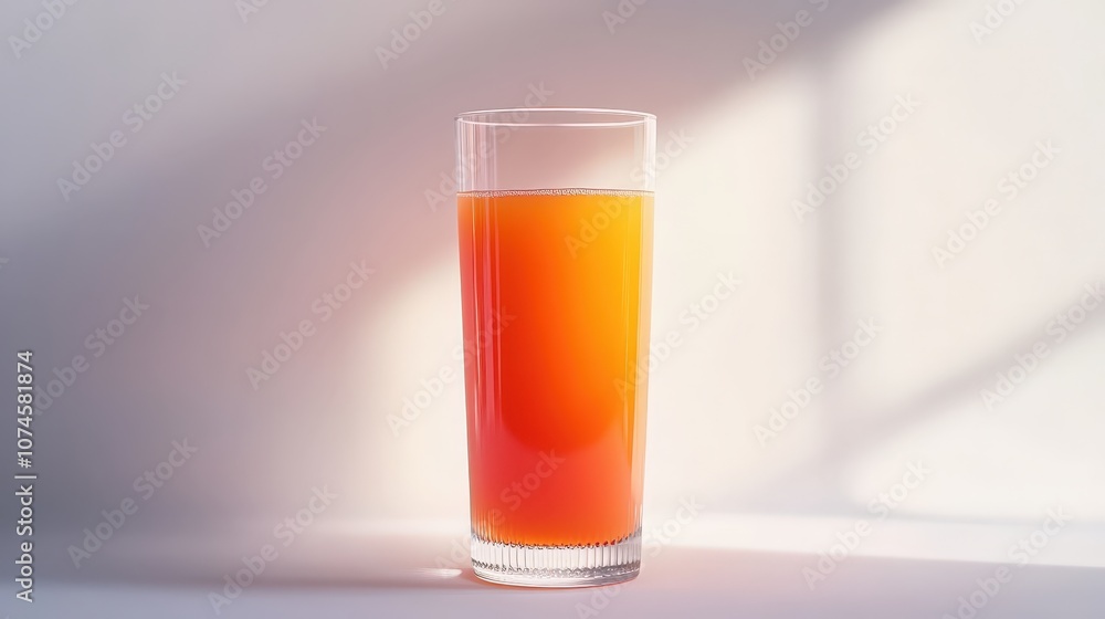 A tall glass of fruit juice rests against a transparent white background. A tall glass of fruit juice rests against a transparent white background.