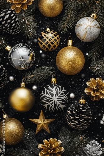 Black and Gold Christmas Background