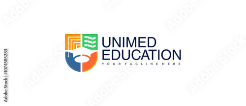 Educational University Logo. UNIMED Education academic and school logo design