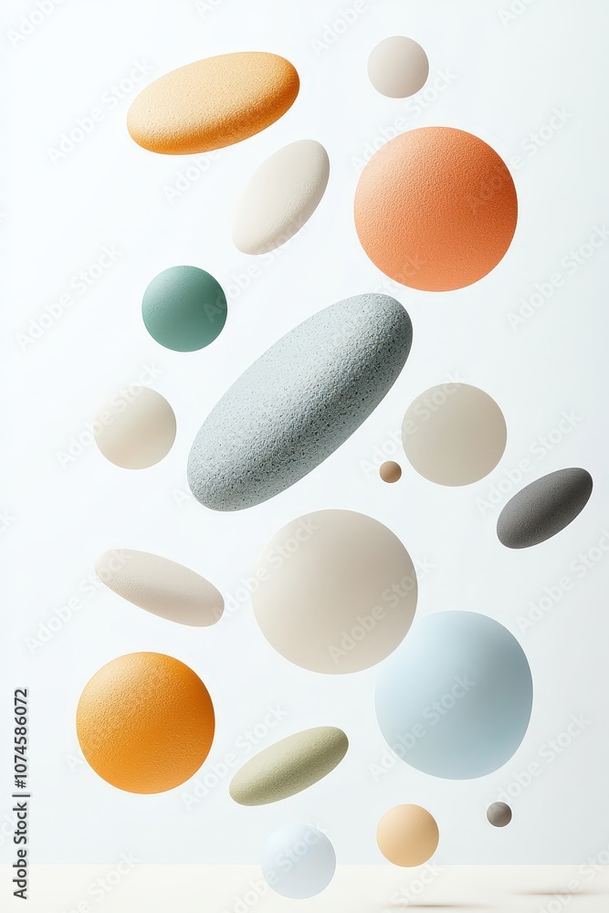 The image is a collection of various colored spheres, some of which are large