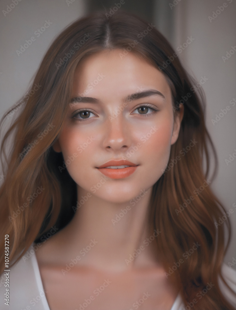 Natural Beauty Portrait of a Young Woman with Long Hair Natural Beauty Portrait of a Young Woman with Long Hair