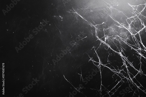 Black Background with White Cobweb Texture - Halloween Design