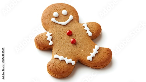 A santa decorated cookie on white background 