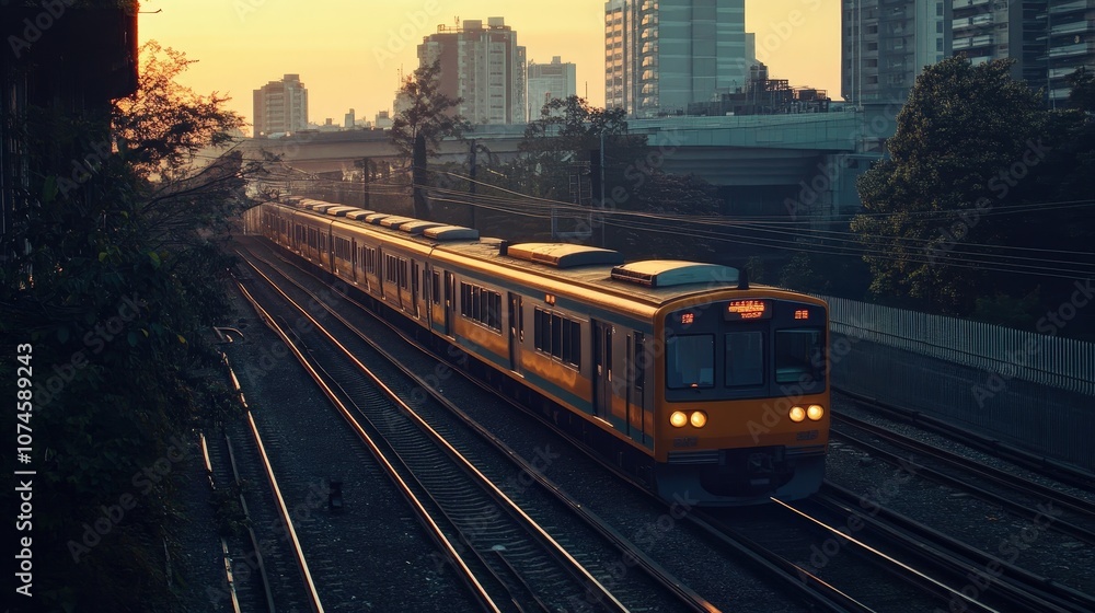 Naklejka premium Explore the role of trains in urban transportation