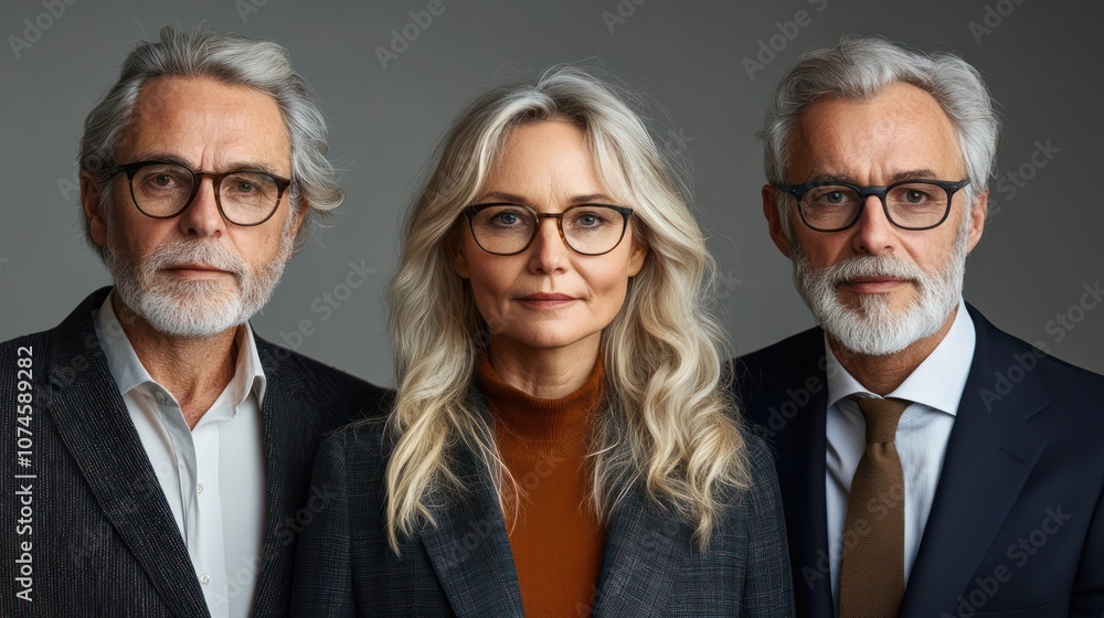 Portrait of senior executives from Luxembourg, in business attire, exuding confidence, isolated, white background Portrait of senior executives from Luxembourg, in business attire, exuding confidence, isolated, white background