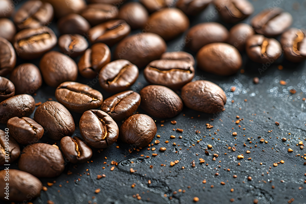 Coffee Beans Over dark Background Coffee Beans Over dark Background