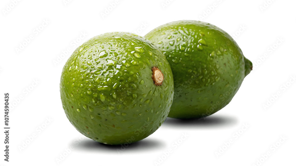 green lime on white background fresh fruit green lime on white background fresh fruit