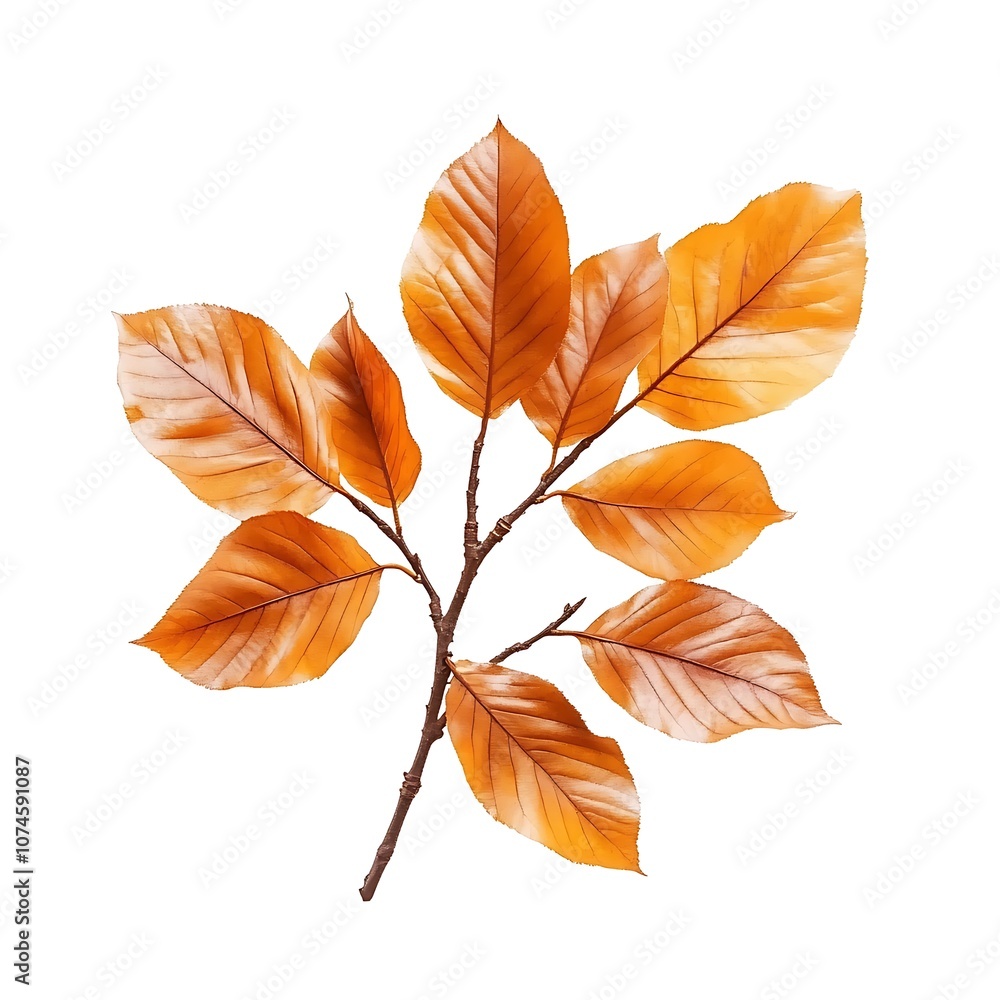 Naklejka premium Beech leaf isolated on a white background, close up