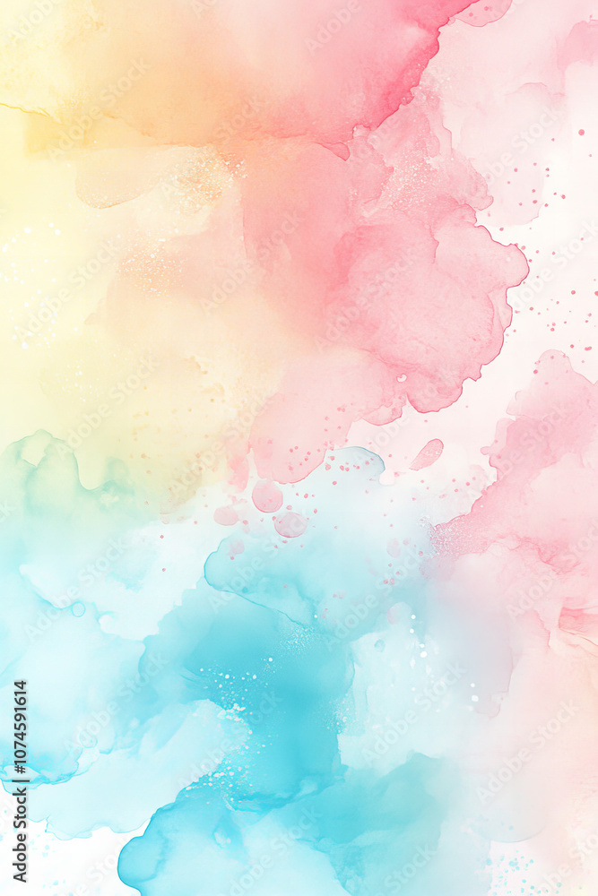 Fototapeta premium Dreamy Pastel Gradient Texture in Soft Pink, Blue, and Yellow Tones – Ideal for Elegant and Gentle Design Themes