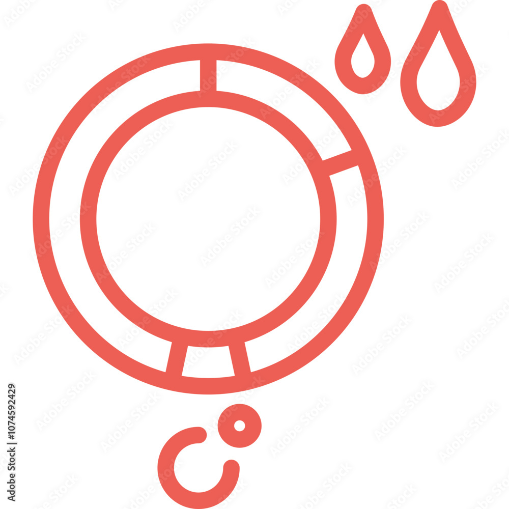 A bright lifebuoy symbol suggesting safety and rescue at a beach under clear skies during summer weekends A bright lifebuoy symbol suggesting safety and rescue at a beach under clear skies during summer weekends