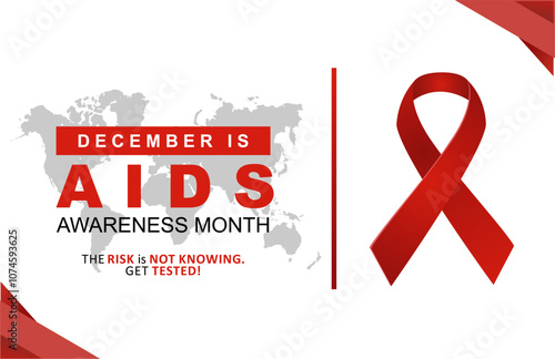 December is AIDS Awareness Month  Banner Design. World AIDS Day 1st December 2024 Banner for Social Media and Campaign. 