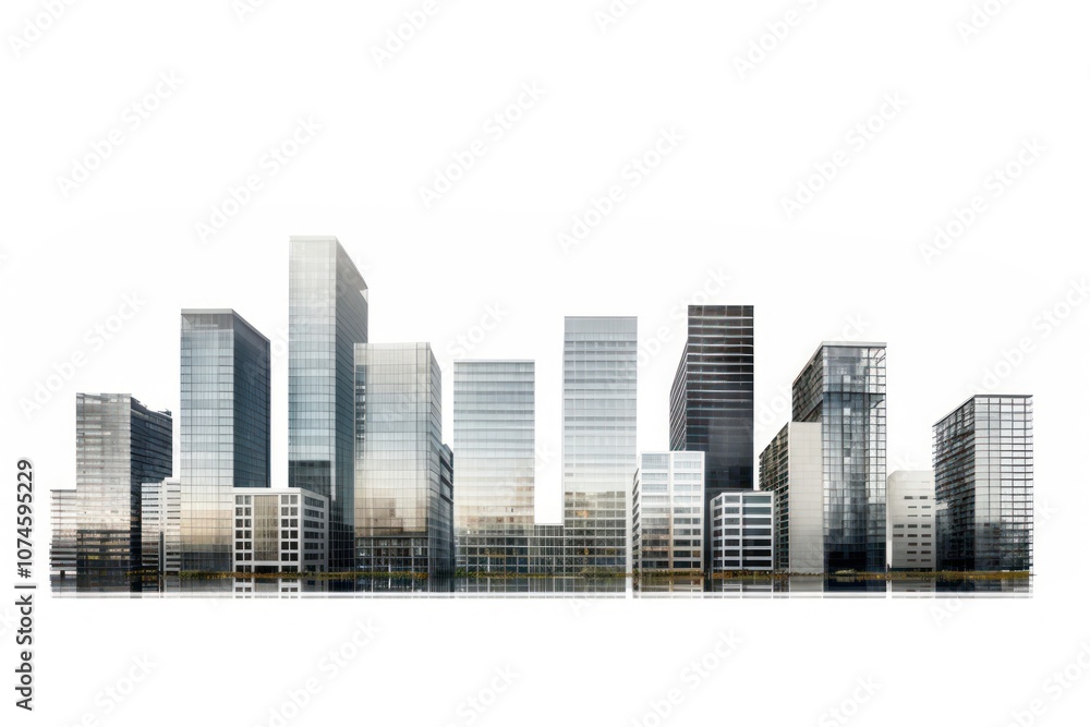 Modern urban skyline with skyscrapers Modern urban skyline with skyscrapers