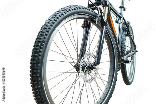 Bicycle isolated on a white background, close up