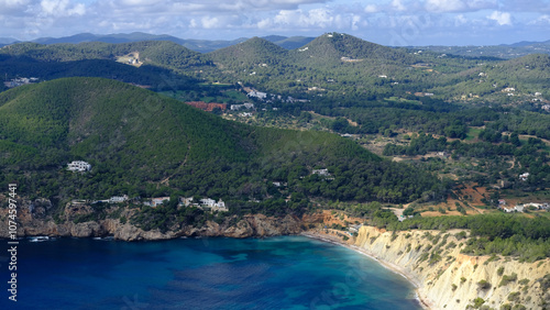 Cala Llonga view on a zaure bay ibiza spain