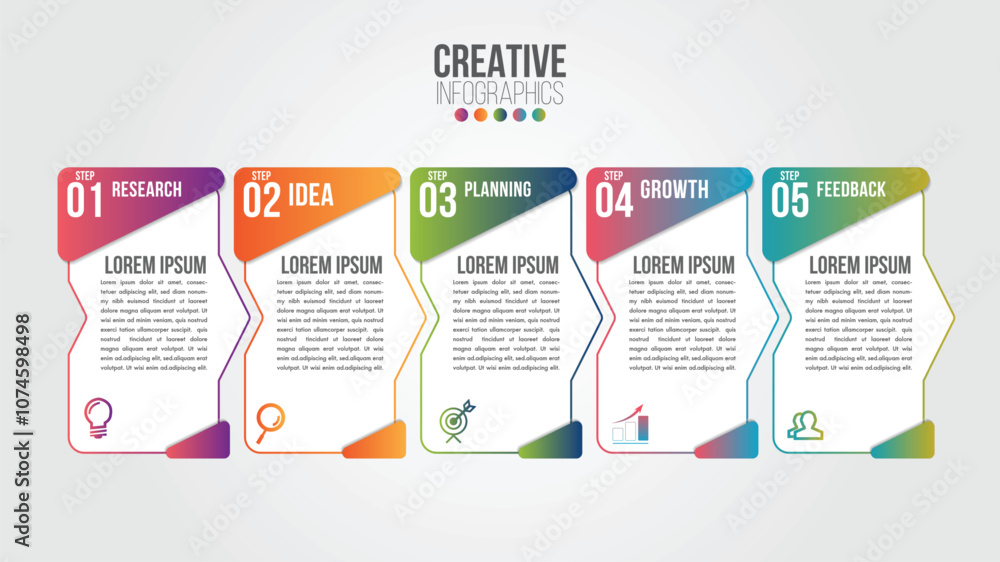 Business Infographic design template with icons and 5 numbers options or steps. Can be used for process presentations, workflow layout, diagram, banner, flow chart, info graph. Business Infographic design template with icons and 5 numbers options or steps. Can be used for process presentations, workflow layout, diagram, banner, flow chart, info graph.