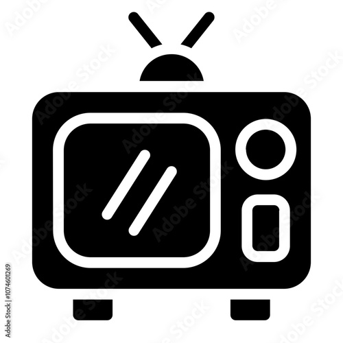 TV addiction Solid Icon