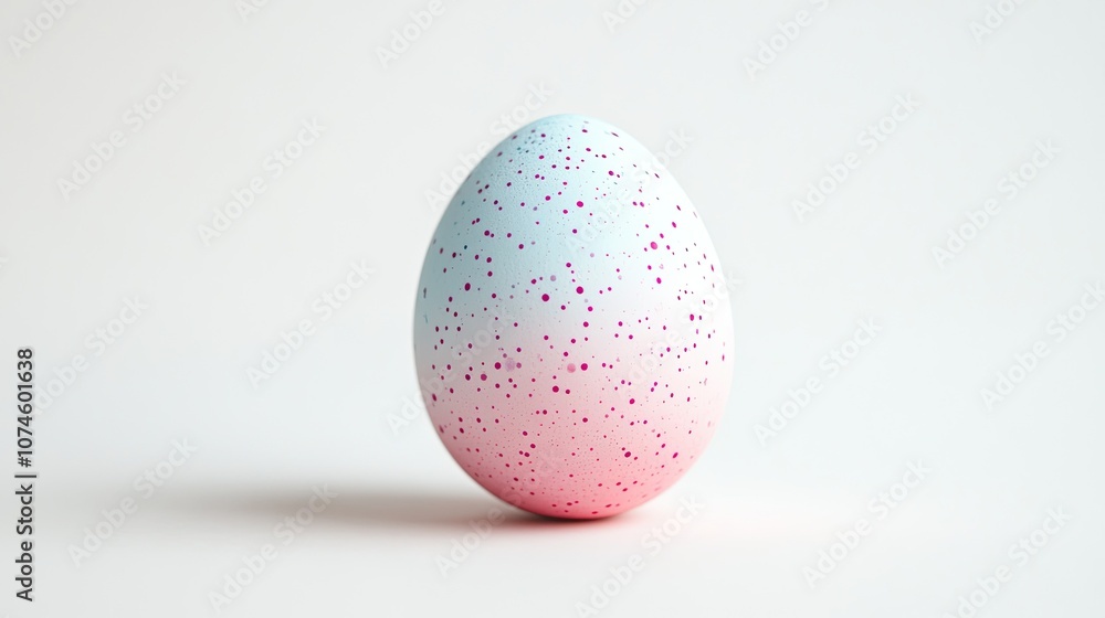Vibrant speckled egg with pastel gradient against minimalist background Vibrant speckled egg with pastel gradient against minimalist background
