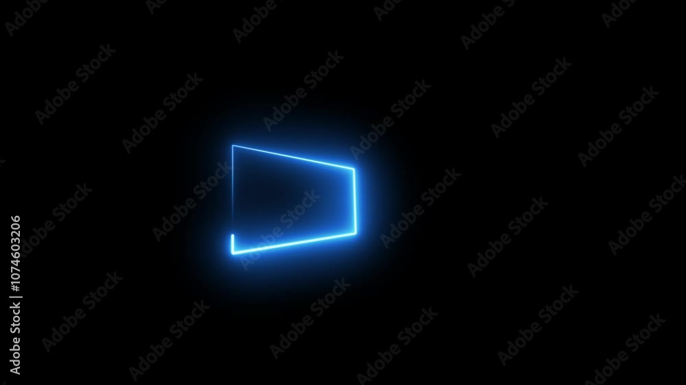 abstract glowing neon rectangle in the shape rectangle glowing and futuristic energy line animation. abstract glowing neon rectangle in the shape rectangle glowing and futuristic energy line animation.
