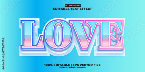 Love editable text effect in new modern trend style