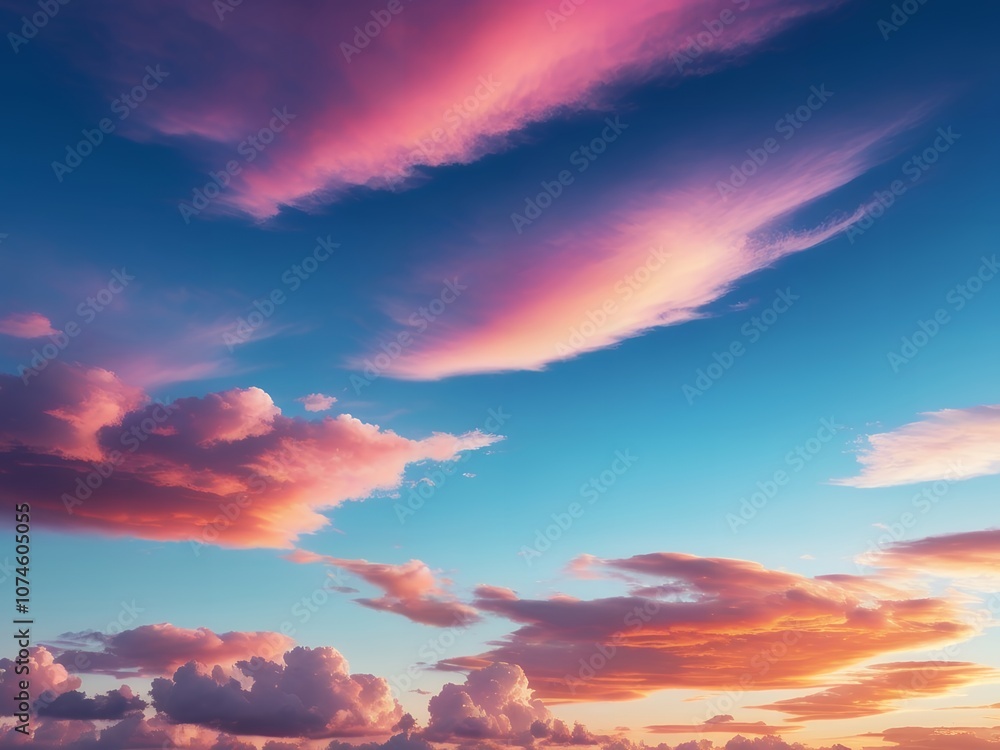 Obraz premium Fluffy Dreamscapes - Vibrant Skies Filled with Soft Clouds, Ultra HD, Standard Version