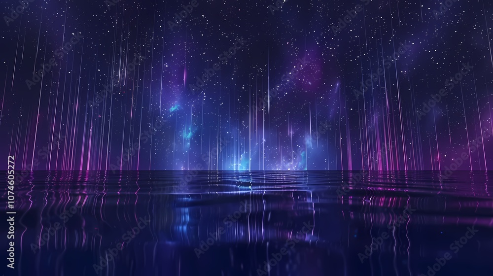 Digital Technology Aurora Starlight poster background Digital Technology Aurora Starlight poster background