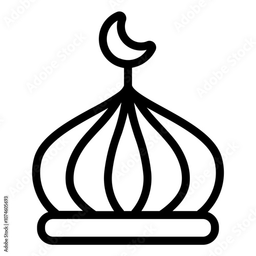 Mosque dome Line Icon