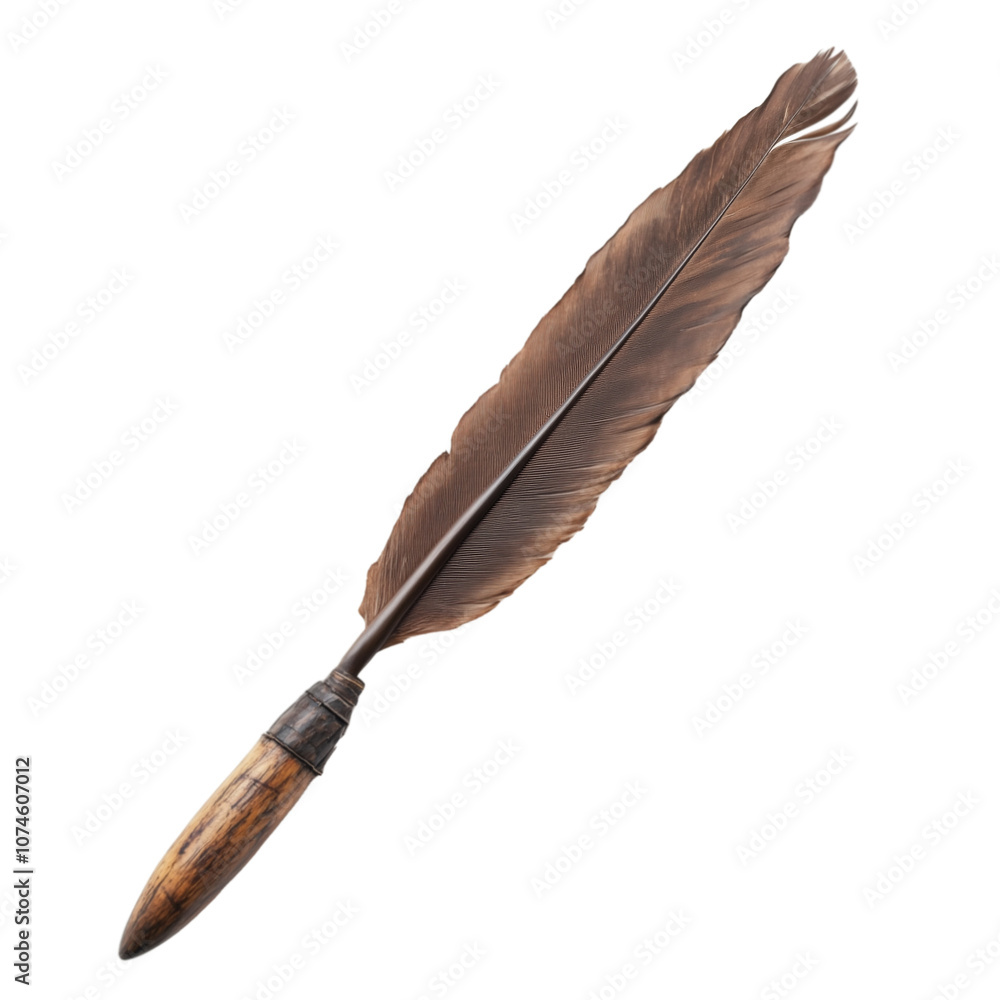 A quill pen vector illustration on a transparent background A quill pen vector illustration on a transparent background