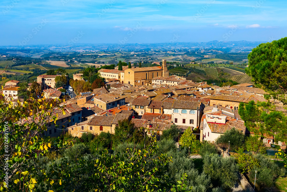 aerial view of San Gimignano, Tuscany, Italy aerial view of San Gimignano, Tuscany, Italy