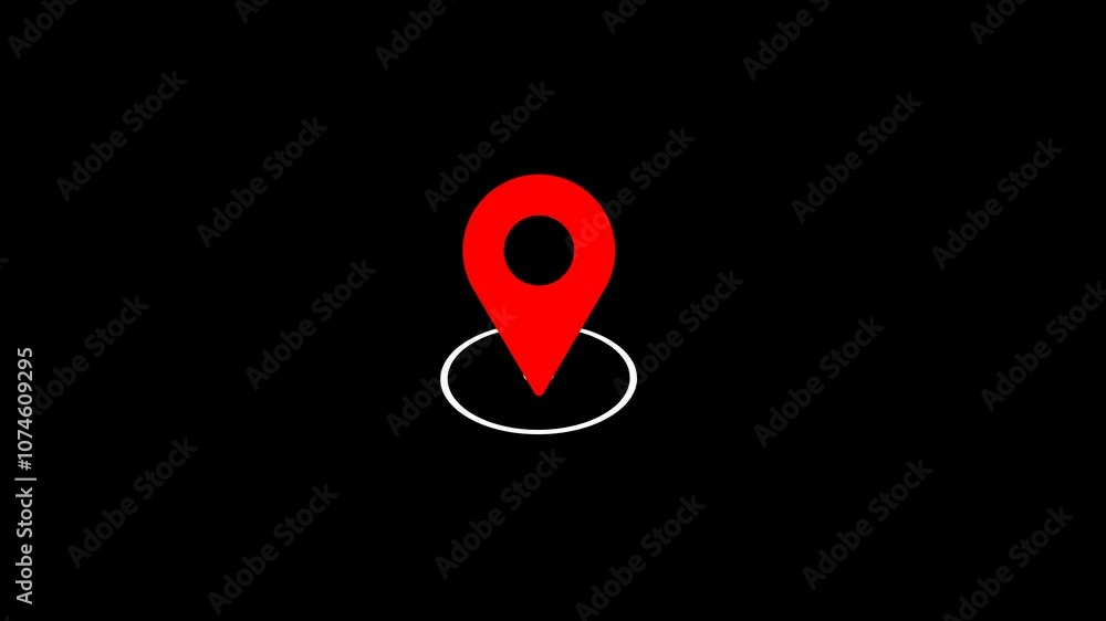map marker icon, GPS location pointer motion graphics animation on black background. map marker icon, GPS location pointer motion graphics animation on black background.
