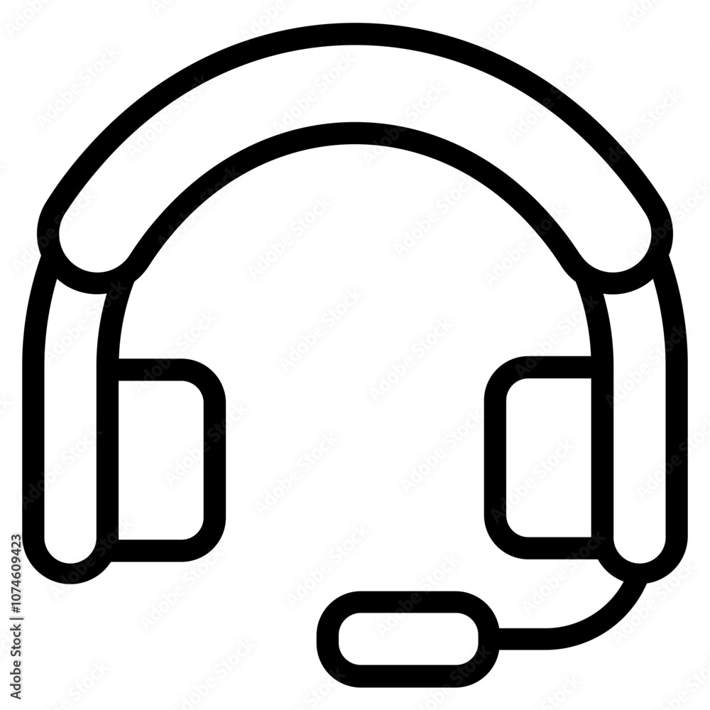 Headset Line Icon Headset Line Icon