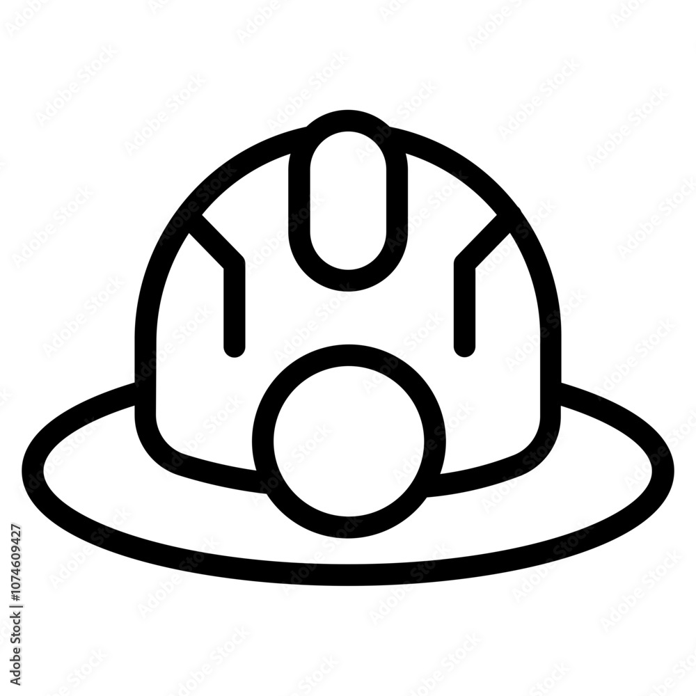 Helmet Line Icon Helmet Line Icon