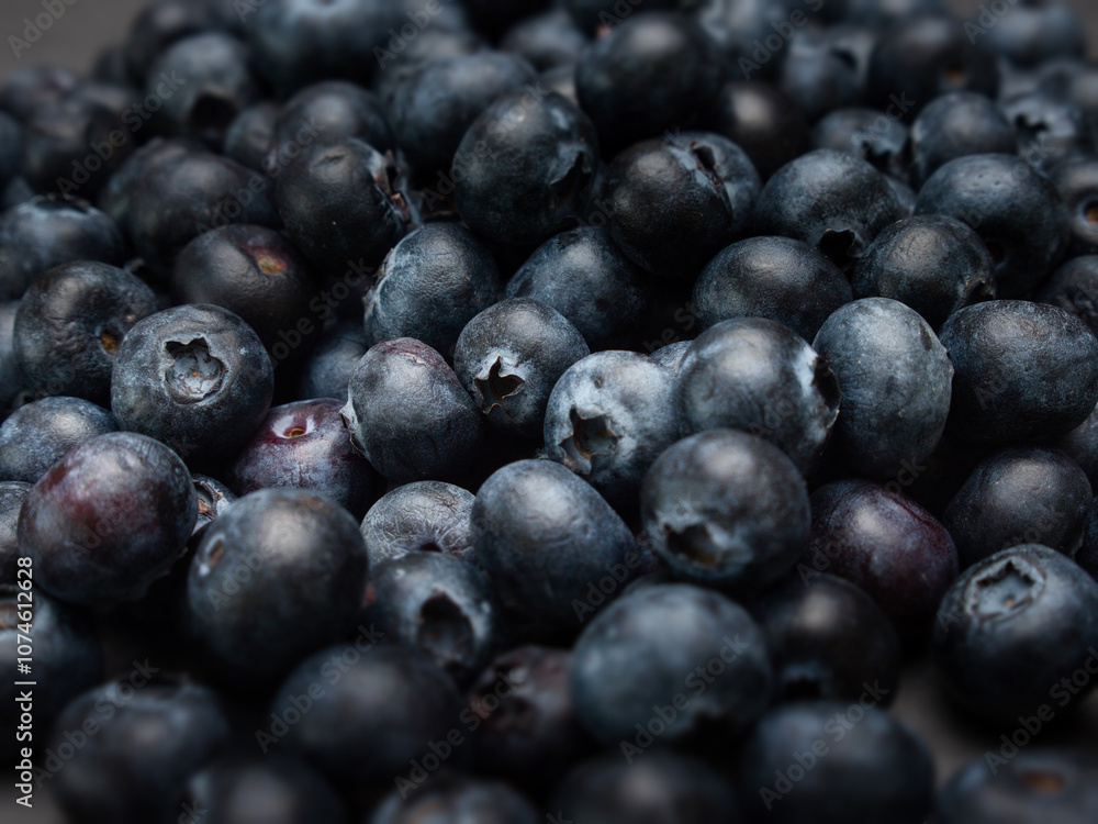 A background image with blueberries in a detailed view and different levels of focus A background image with blueberries in a detailed view and different levels of focus