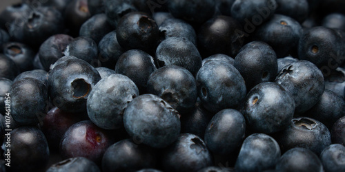 A background image with blueberries in a detailed view and different levels of focus